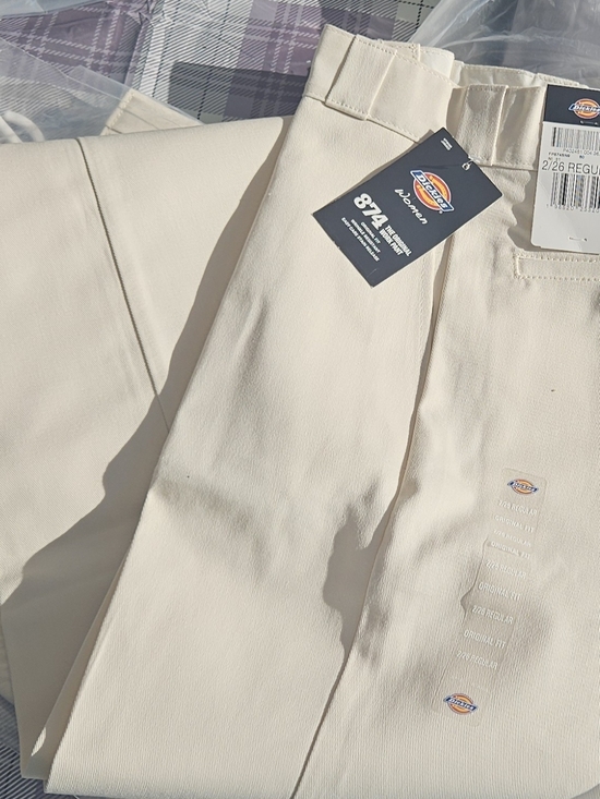 Dickies Pants - Dickies 874 Straight-Leg Chinos in Cream Size 26 Womens Tan